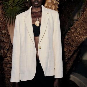 ZARA Oversized Textured single button blazer size XS